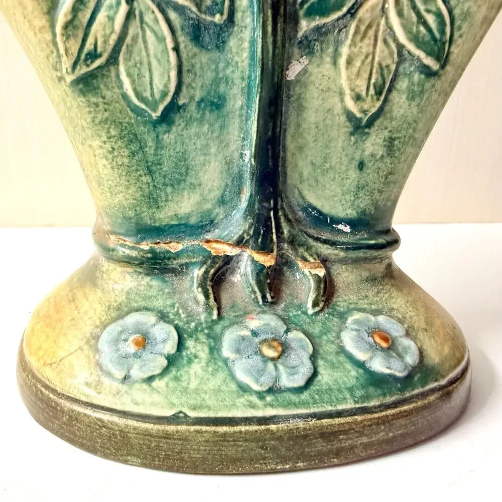 Vintage Apple Tree Fan Flower Vase AS IS
